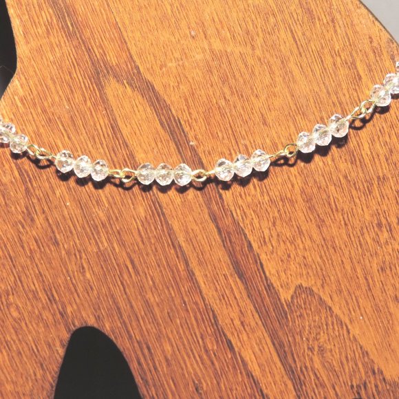 One of a kind handcrafted crystal beaded bracelet - Picture 3 of 5